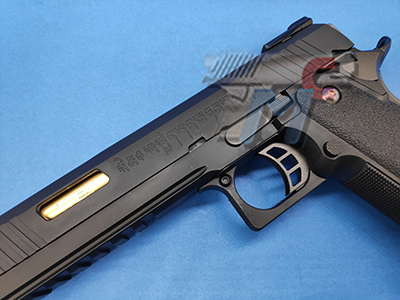 WE Hi-Capa 6inch IREX GBB Pistol (Full Auto version / Black / Gold Barrel) - Click Image to Close